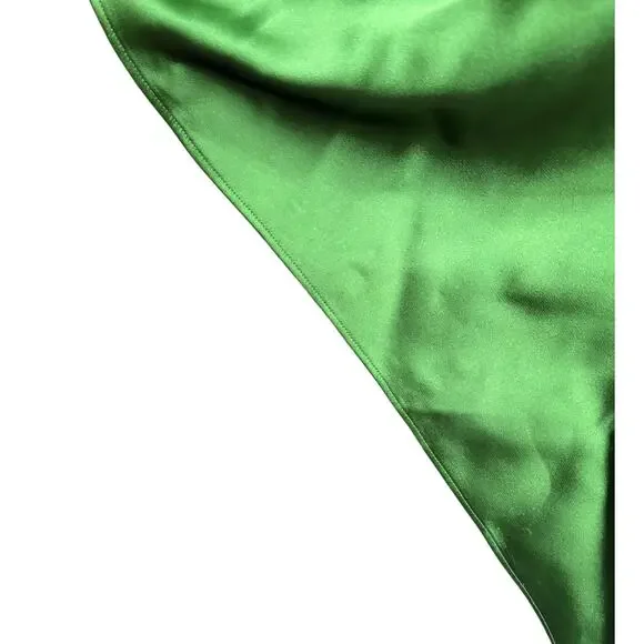 Self Portrait Green Satin Bandeau Maxi Dress Formal Cocktail Party Guest Sz  6